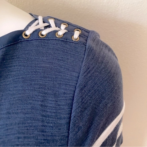 NWOT Ralph Lauren navy/white striped cotton knit dress w/belt - Picture 3 of 9